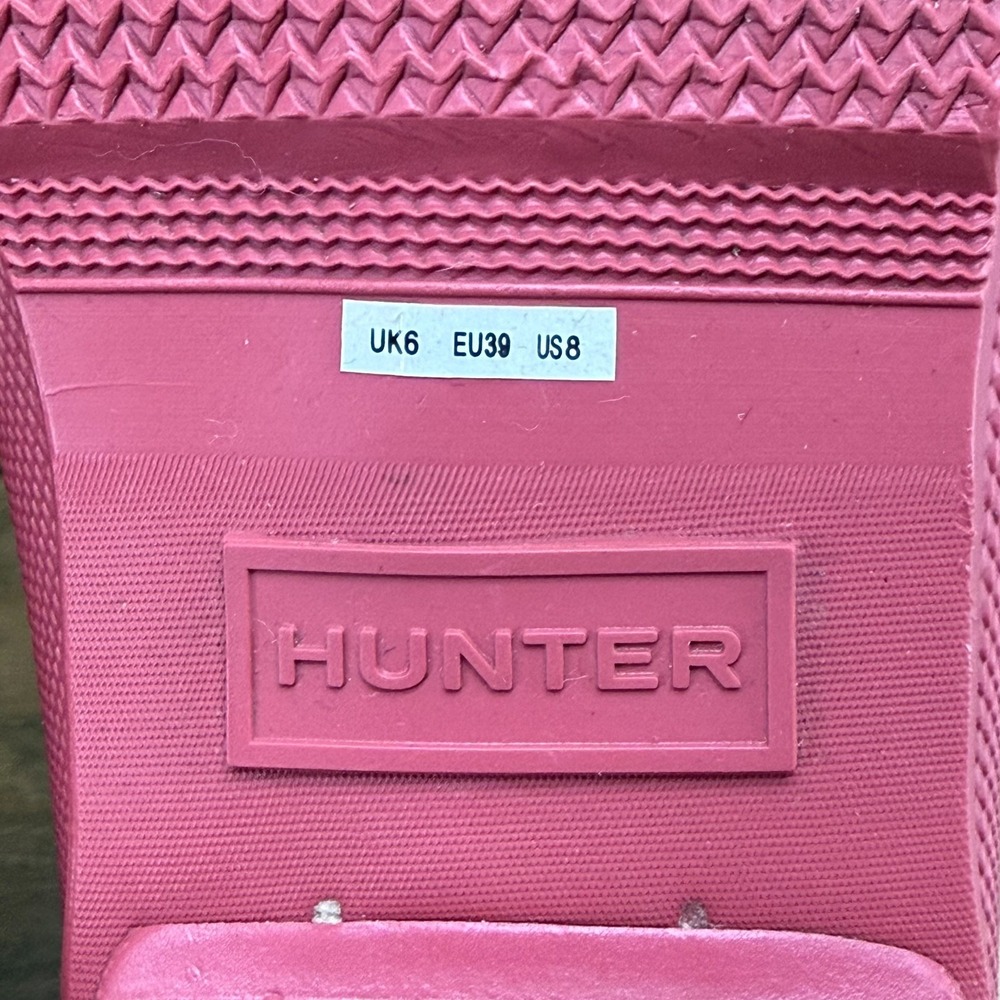 Hunter Chelsea Boots Pink Matte 8 EU 39 Waterproof Modern Minimalist Rain Casual - Picture 10 of 12